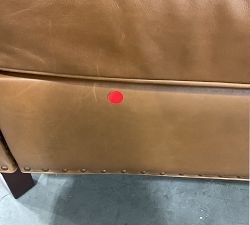 Open Box: Tyler Square Arm Leather Manual Tall Recliner with Nailheads (41") - Vintage Caramel, Espresso