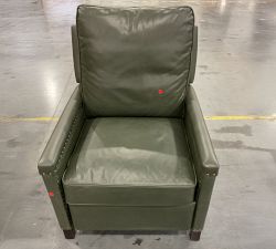 Open Box: Tyler Square Arm Leather Manual Tall Recliner with Nailheads (41") - Vintage Hunter, Espresso