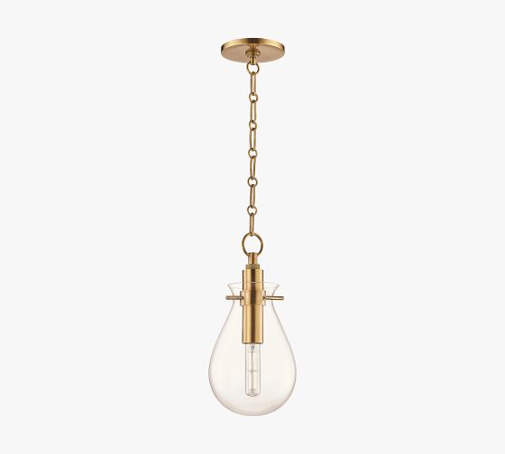 Mayla LED Glass Pendant (8"-18") by Pottery Barn