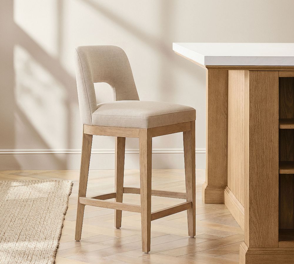 Layton Open Back Upholstered Stool by Pottery Barn