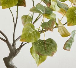 Faux Potted Aspen Leaf Tree