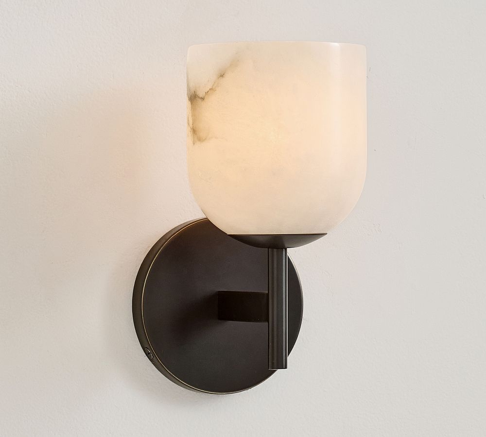 Cooper Cloche Alabaster Single Sconce (9") by Pottery Barn
