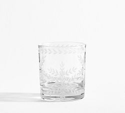 Etched Glass Snowflake Cocktail Glasses - Set of 4