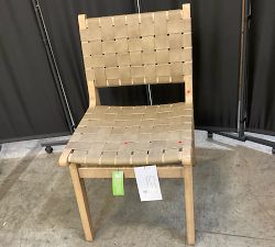 Open Box: Fenton Woven Leather Dining Chair - Legacy Taupe, Seadrift