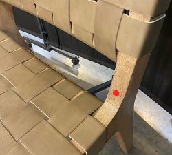 Open Box: Fenton Woven Leather Dining Chair - Legacy Taupe, Seadrift