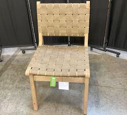 Open Box: Fenton Woven Leather Dining Chair - Legacy Taupe, Seadrift