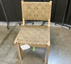 Open Box: Fenton Woven Leather Dining Chair - Legacy Taupe, Seadrift