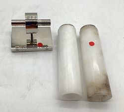 Open Box: Frances Alabaster Double Tube Sconce (22") - Polished Nickel