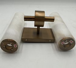 Open Box: Frances Alabaster Double Tube Sconce (22") - Tumbled Brass