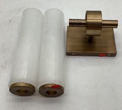 Open Box: Frances Alabaster Double Tube Sconce (22") - Tumbled Brass