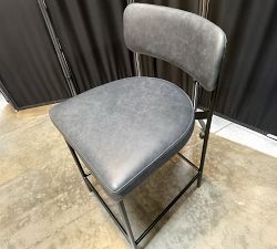 Open Box: Maison Leather Counter Stool (24") - Statesville Indigo