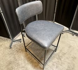 Open Box: Maison Leather Counter Stool (24") - Statesville Indigo