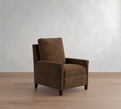 Open Box: Tyler Square Arm Leather Manual Tall Recliner without Nailheads (41") - Gravel Chocolate, Espresso