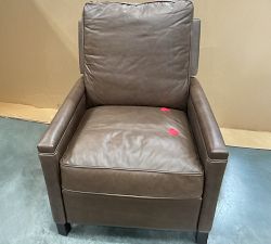 Open Box: Tyler Square Arm Leather Manual Tall Recliner without Nailheads (41") - Gravel Chocolate, Espresso