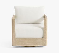 Open Box: Aptos Outdoor Swivel Lounge Chair with High Performance Cushion Cover - Sandwash