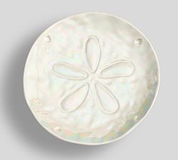 Open Box: Pearlescent Sand Dollar Stoneware Salad Plates, Set of 4 - White