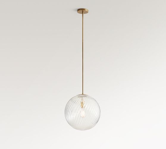 Cooper Swirled Glass Globe Pendant (10