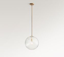 Cooper Swirled Glass Globe Pendant (10"-14")