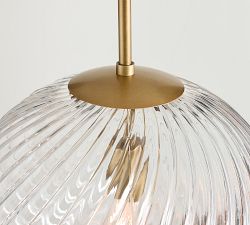 Cooper Swirled Glass Globe Pendant (10"-14")