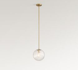 Cooper Swirled Glass Globe Pendant (10"-14")