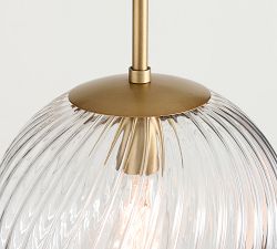 Cooper Swirled Glass Globe Pendant (10"-14")