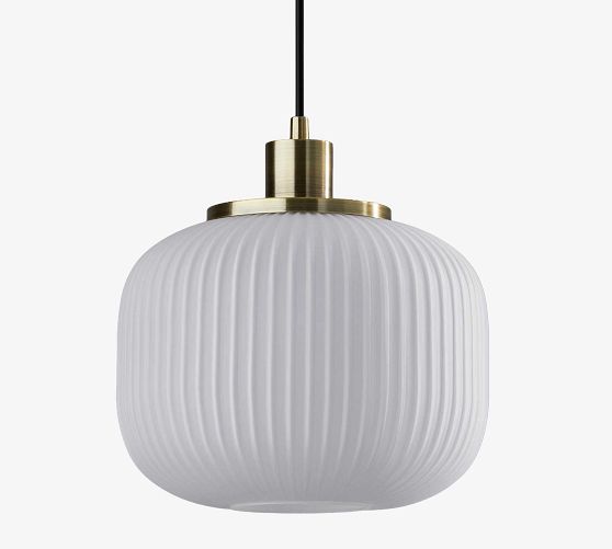 Nausica Ribbed Glass Pendant (10") by Pottery Barn