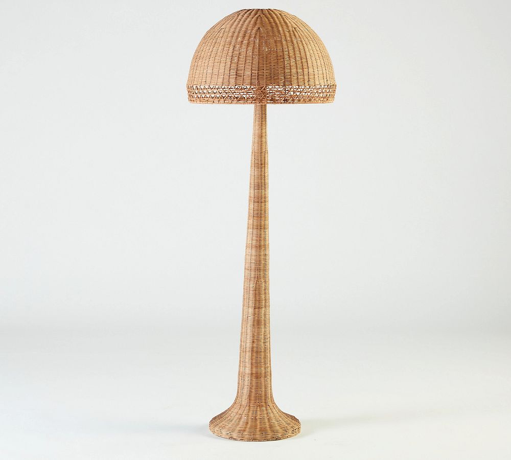 Augustus Round Rattan Floor Lamp (65") by Pottery Barn