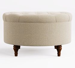 Lorraine Tufted Round Storage Ottoman
