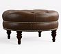 Martin Round Leather Ottoman