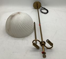 Open Box: Amalia Alabaster Round Pendant (12") - Vintage Brass