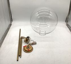 Open Box: Anderson Clear Glass Globe Pendant, Large (15") - Vintage Brass