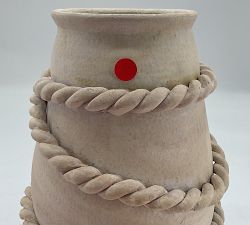Open Box: Artisan Rope Vase, Large (15"H) - White
