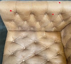 Open Box: Edgewood Leather Swivel Chair without Nailheads - Keystone Sandstone, Seadrift
