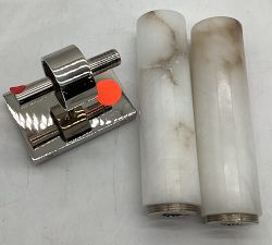 Open Box: Frances Alabaster Double Tube Sconce (22") - Polished Nickel