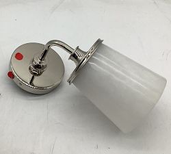 Open Box: Hayes Alabaster Single Sconce (11") - Polished Nickel