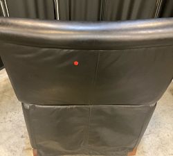 Open Box: Irving Roll Arm Leather Manual Recliner without Nailheads, Tall (38") - Vintage Midnight, Coffee
