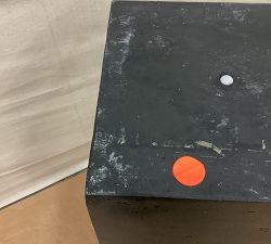 Open Box: Mission Square Handmade Outdoor Planter, Tall (15"D x 32"H) - Black