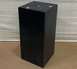 Open Box: Mission Square Handmade Outdoor Planter, Tall (15"D x 32"H) - Black