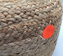 Open Box: Round Hand Braided Jute Pouf - Warm Natural