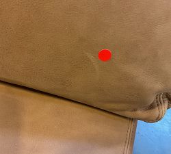 Open Box: Turner Petite Square Arm Left Loveseat - Mason Pebble Caramel, Dark Walnut