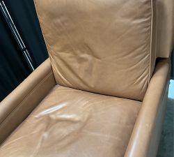 Open Box: Tyler Square Arm Leather Manual Tall Recliner without Nailheads (41") - Churchfield Camel, Espresso