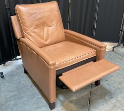 Open Box: Tyler Square Arm Leather Manual Tall Recliner without Nailheads (41") - Churchfield Camel, Espresso