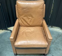 Open Box: Tyler Square Arm Leather Manual Tall Recliner without Nailheads (41") - Churchfield Camel, Espresso