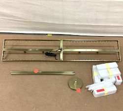Open Box: Windham Alabaster Linear Chandelier (49") - Tumbled Brass