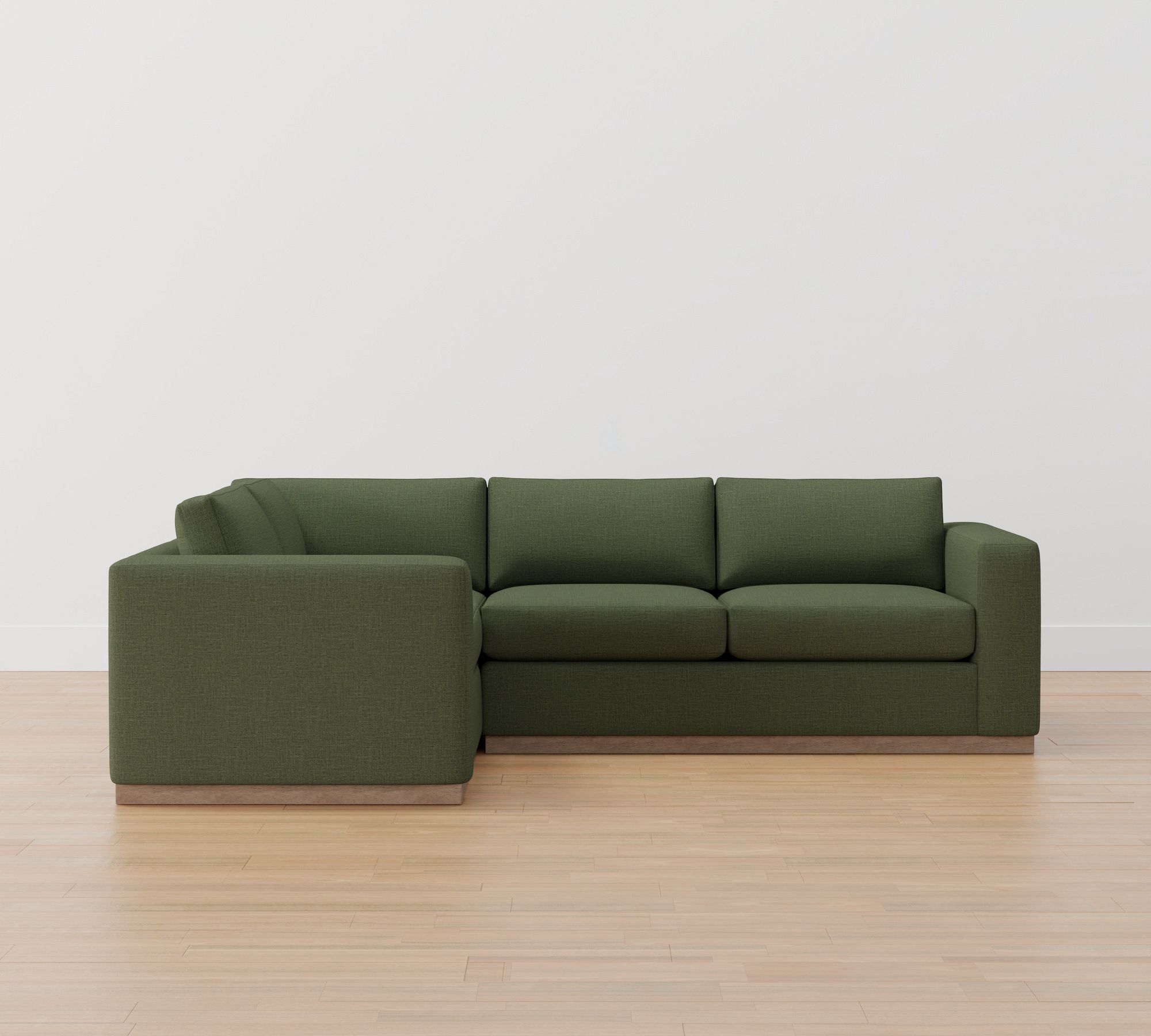 Carmel Wide Arm Wood Base 3-Piece Sectional (113")