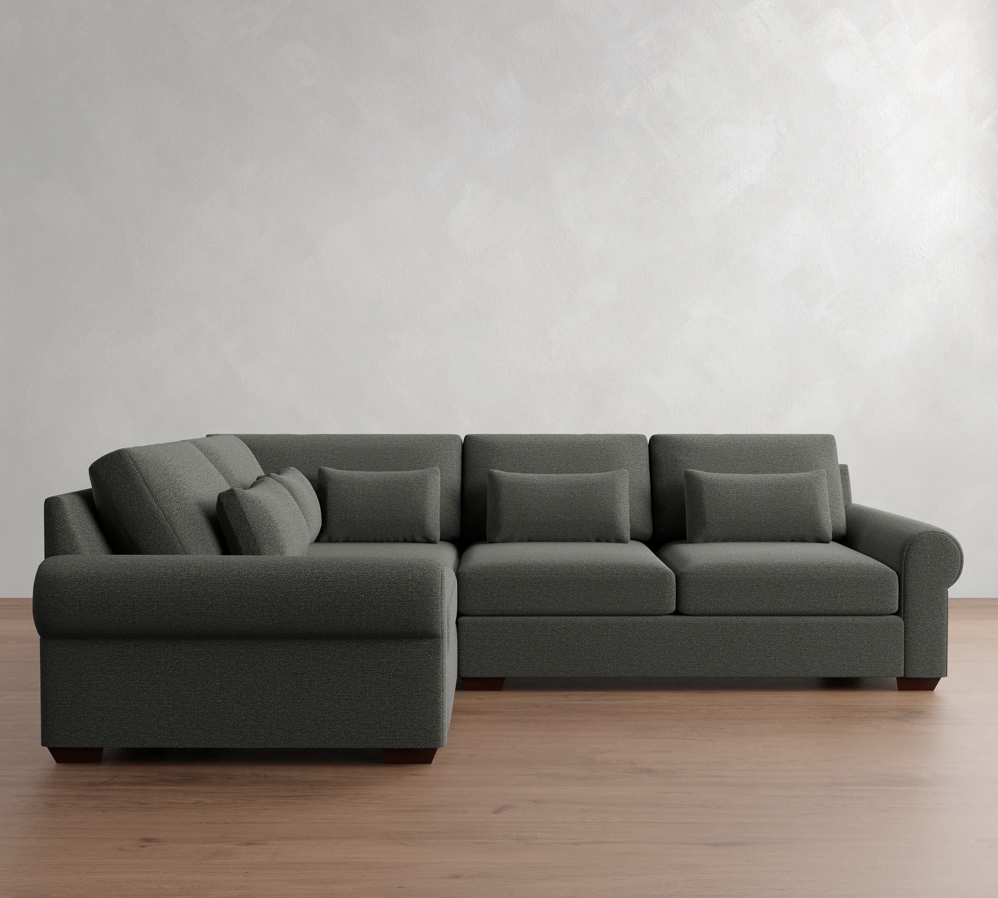 Big Sur Roll Arm Deep Seat 3-Piece Sectional (121")
