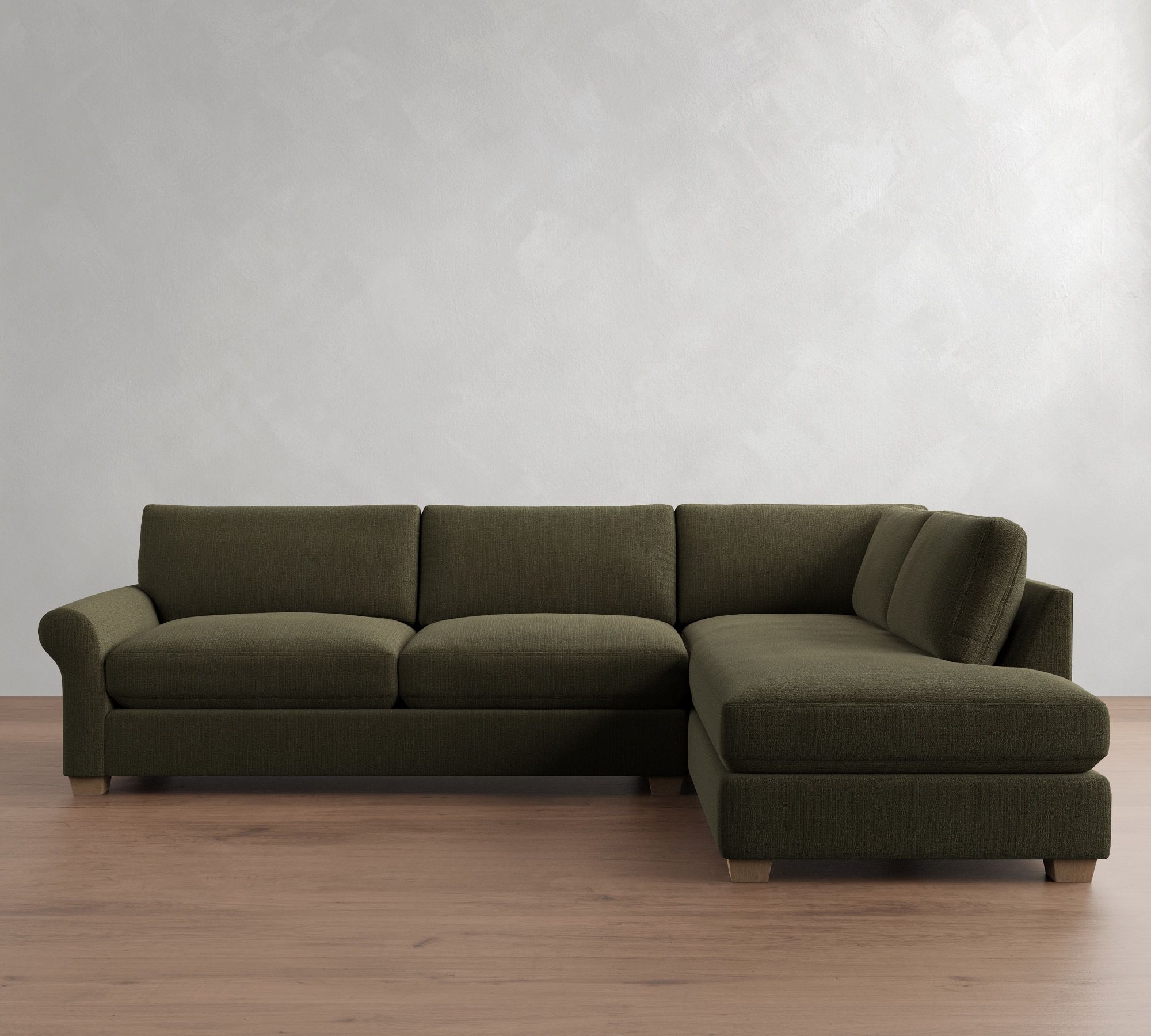 PB Comfort Modern Roll Arm Return Bumper Sectional (124") - thumbnail 2