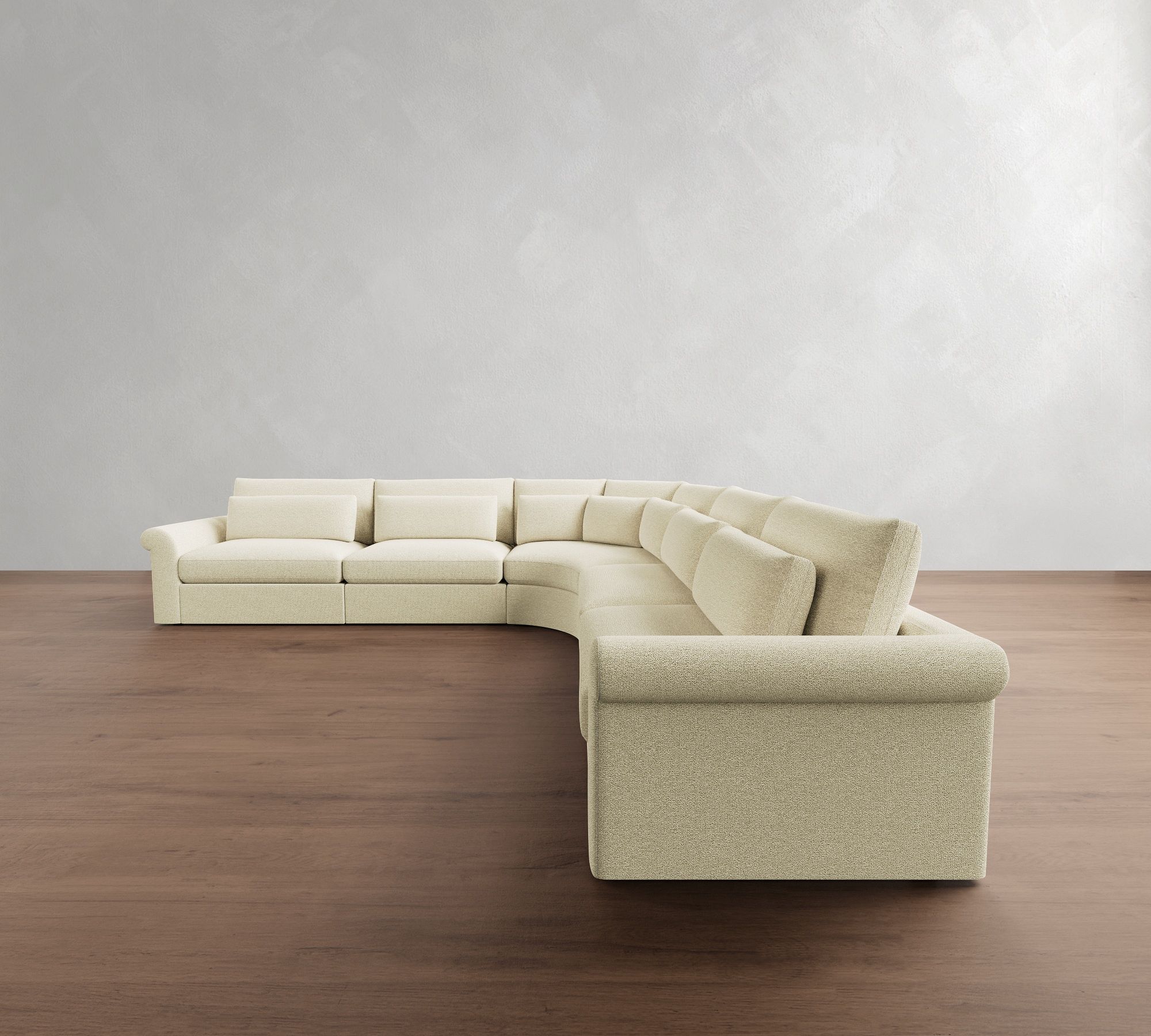Westwood Roll Arm Deep Seat 5-Piece Curved Wedge Sectional (158")