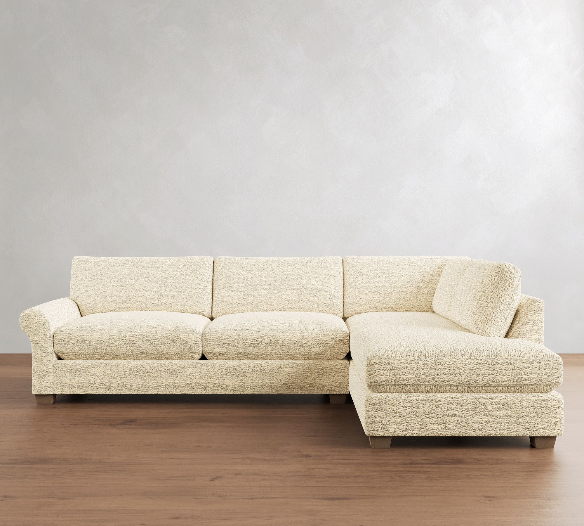 PB Comfort Modern Roll Arm Return Bumper Sectional (124") - thumbnail 4