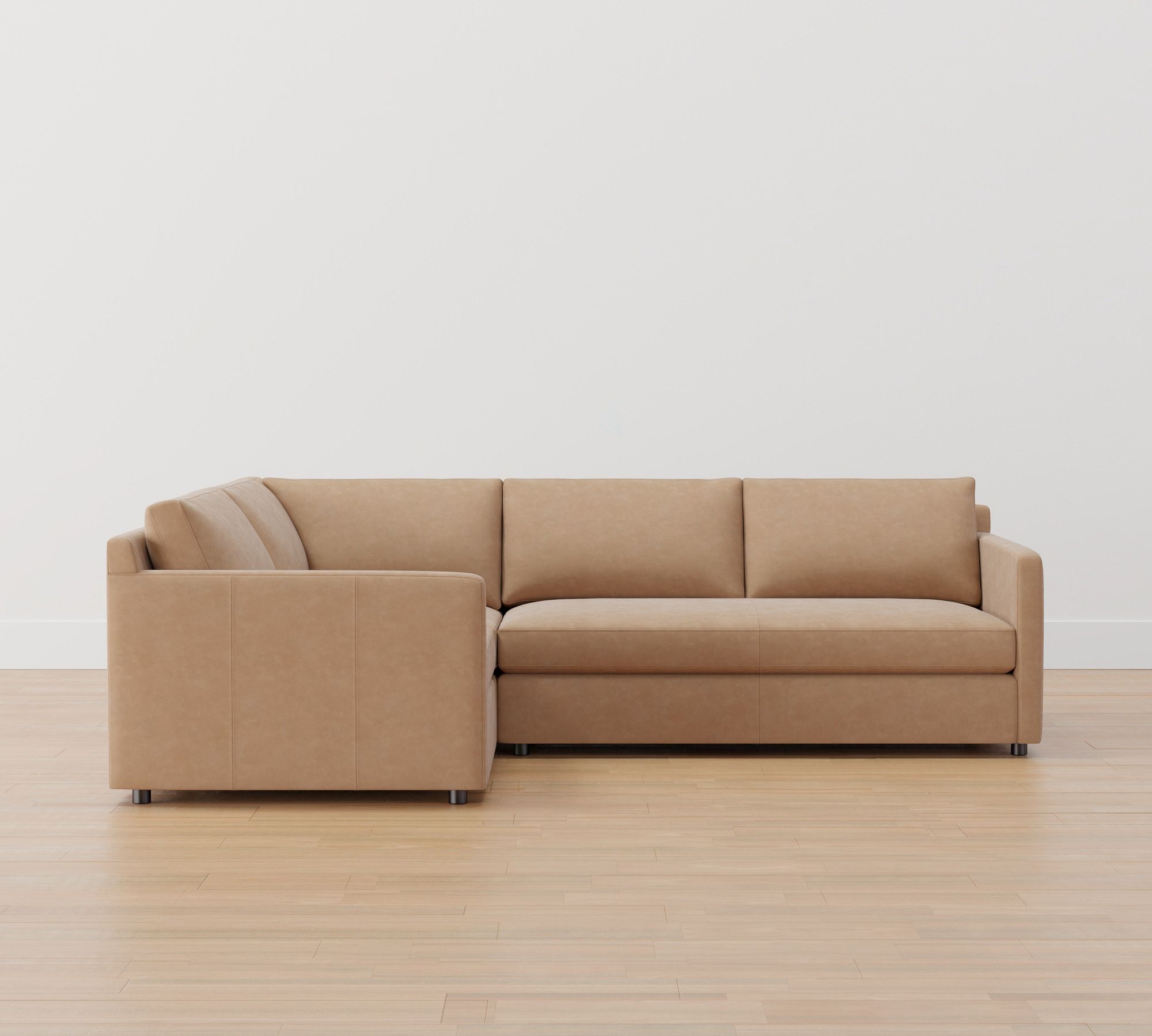Pacifica Slim Arm Leather 3-Piece Sectional (106") - thumbnail 7